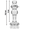 SERIE NEBULA DE IBIZA - MODELO 1 TAPÓN ANAL DE VIDRIO DE BOROSILICATO TRANSPARENTE 10,5 CM -O- 3 CM