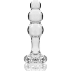 NEBULA SERIES BY IBIZA - MODELO 1 TAPÓN ANAL DE VIDRIO DE BOROSILICATO TRANSPARENTE 10,5 CM -O- 3 CM
