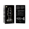 SERIE NEBULA DE IBIZA - MODELO 1 TAPÓN ANAL DE VIDRIO DE BOROSILICATO TRANSPARENTE 10,5 CM -O- 3 CM