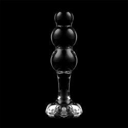 NEBULA SERIES BY IBIZA - MODELO 1 TAPÓN ANAL DE VIDRIO DE BOROSILICATO TRANSPARENTE 10,5 CM -O- 3 CM