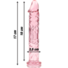 SERIE NEBULA DE IBIZA - MODELO 12 DILDO DE VIDRIO DE BOROSILICATO ROSA 17 CM -O- 3,5 CM