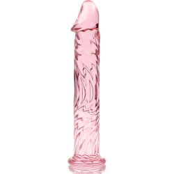 SERIE NEBULA DE IBIZA - MODELO 12 DILDO DE VIDRIO DE BOROSILICATO ROSA 17 CM -O- 3,5 CM