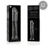 SERIE NEBULA DE IBIZA - MODELO 12 DILDO DE VIDRIO DE BOROSILICATO TRANSPARENTE 17 CM -O- 3,5 CM