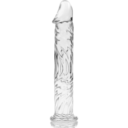 SERIE NEBULA DE IBIZA - MODELO 12 DILDO DE VIDRIO DE BOROSILICATO TRANSPARENTE 17 CM -O- 3,5 CM