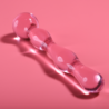 SERIE NEBULA DE IBIZA - MODELO 13 DILDO DE VIDRIO DE BOROSILICATO ROSA 18 CM -O- 3,5 CM