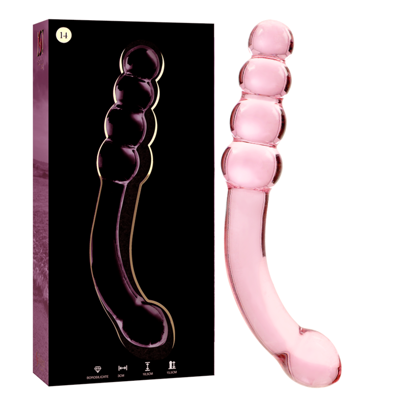 NEBULA SERIES BY IBIZA - MODELO 14 DILDO CRISTAL ROSA 18.5 CM -O- 3 CM