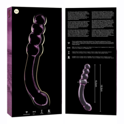 SERIE NEBULA DE IBIZA - MODELO 14 DILDO DE VIDRIO DE BOROSILICATO ROSA 18,5 CM -O- 3 CM