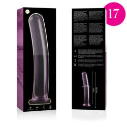 SERIE NEBULA DE IBIZA - MODELO 17 DILDO DE VIDRIO DE BOROSILICATO ROSA 18,5 CM -O- 3 CM