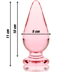 NEBULA SERIES BY IBIZA - MODELO 4 TAPÓN ANAL DE VIDRIO DE BOROSILICATO ROSA 11 CM -O- 5 CM