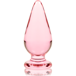 NEBULA SERIES BY IBIZA - MODELO 4 TAPÓN ANAL DE VIDRIO DE BOROSILICATO ROSA 11 CM -O- 5 CM