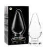 NEBULA SERIES BY IBIZA - MODELO 4 TAPÓN ANAL DE VIDRIO DE BOROSILICATO TRANSPARENTE 11 CM -O- 5 CM
