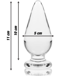 NEBULA SERIES BY IBIZA - MODELO 4 TAPÓN ANAL DE VIDRIO DE BOROSILICATO TRANSPARENTE 11 CM -O- 5 CM