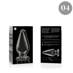 NEBULA SERIES BY IBIZA - MODELO 4 TAPÓN ANAL DE VIDRIO DE BOROSILICATO TRANSPARENTE 11 CM -O- 5 CM