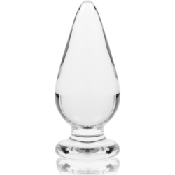 NEBULA SERIES BY IBIZA - MODELO 4 TAPÓN ANAL DE VIDRIO DE BOROSILICATO TRANSPARENTE 11 CM -O- 5 CM