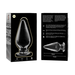 SERIE NEBULA DE IBIZA - MODELO 4 TAPÓN ANAL DE VIDRIO DE BOROSILICATO TRANSPARENTE 11 CM -O- 5 CM