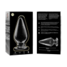NEBULA SERIES BY IBIZA - MODELO 4 TAPÓN ANAL DE VIDRIO DE BOROSILICATO TRANSPARENTE 11 CM -O- 5 CM