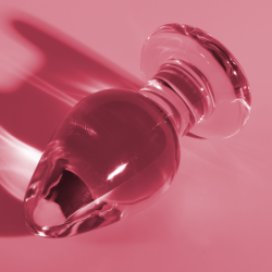 NEBULA SERIES BY IBIZA - MODELO 3 TAPÓN ANAL DE VIDRIO DE BOROSILICATO ROSA 11 CM -O- 5 CM