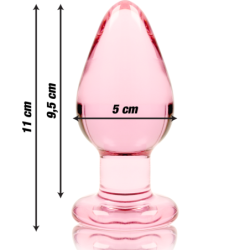 NEBULA SERIES BY IBIZA - MODELO 3 TAPÓN ANAL DE VIDRIO DE BOROSILICATO ROSA 11 CM -O- 5 CM