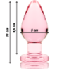 NEBULA SERIES BY IBIZA - MODELO 3 TAPÓN ANAL DE VIDRIO DE BOROSILICATO ROSA 11 CM -O- 5 CM