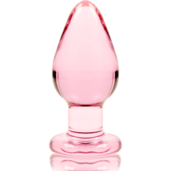 NEBULA SERIES BY IBIZA - MODELO 3 TAPÓN ANAL DE VIDRIO DE BOROSILICATO ROSA 11 CM -O- 5 CM