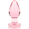 SERIE NEBULA DE IBIZA - MODELO 3 TAPÓN ANAL DE VIDRIO DE BOROSILICATO ROSA 11 CM -O- 5 CM