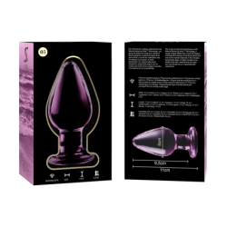 NEBULA SERIES BY IBIZA - MODELO 3 TAPÓN ANAL DE VIDRIO DE BOROSILICATO ROSA 11 CM -O- 5 CM