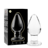 NEBULA SERIES BY IBIZA - MODELO 3 TAPÓN ANAL DE VIDRIO DE BOROSILICATO TRANSPARENTE 11 CM -O- 5 CM