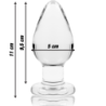 NEBULA SERIES BY IBIZA - MODELO 3 TAPÓN ANAL DE VIDRIO DE BOROSILICATO TRANSPARENTE 11 CM -O- 5 CM