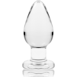 NEBULA SERIES BY IBIZA - MODELO 3 TAPÓN ANAL DE VIDRIO DE BOROSILICATO TRANSPARENTE 11 CM -O- 5 CM
