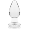 SERIE NEBULA DE IBIZA - MODELO 3 TAPÓN ANAL DE VIDRIO DE BOROSILICATO TRANSPARENTE 11 CM -O- 5 CM