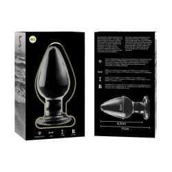 NEBULA SERIES BY IBIZA - MODELO 3 TAPÓN ANAL DE VIDRIO DE BOROSILICATO TRANSPARENTE 11 CM -O- 5 CM