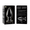 NEBULA SERIES BY IBIZA - MODELO 3 TAPÓN ANAL DE VIDRIO DE BOROSILICATO TRANSPARENTE 11 CM -O- 5 CM