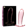 NEBULA SERIES BY IBIZA - MODELO 5 TAPÓN ANAL DE VIDRIO DE BOROSILICATO ROSA 12,5 CM -O- 3,5 CM