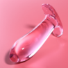 NEBULA SERIES BY IBIZA - MODELO 5 TAPÓN ANAL DE VIDRIO DE BOROSILICATO ROSA 12,5 CM -O- 3,5 CM