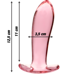 NEBULA SERIES BY IBIZA - MODELO 5 TAPÓN ANAL DE VIDRIO DE BOROSILICATO ROSA 12,5 CM -O- 3,5 CM