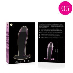 SERIE NEBULA DE IBIZA - MODELO 5 TAPÓN ANAL DE VIDRIO DE BOROSILICATO ROSA 12,5 CM -O- 3,5 CM