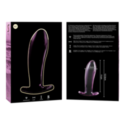 NEBULA SERIES BY IBIZA - MODELO 5 TAPÓN ANAL DE VIDRIO DE BOROSILICATO ROSA 12,5 CM -O- 3,5 CM