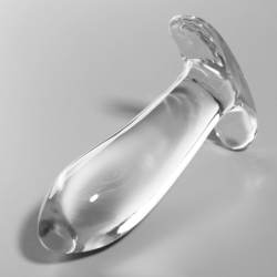 NEBULA SERIES BY IBIZA - MODELO 5 TAPÓN ANAL DE VIDRIO DE BOROSILICATO TRANSPARENTE 12,5 CM -O- 3,5 CM