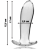 NEBULA SERIES BY IBIZA - MODELO 5 TAPÓN ANAL DE VIDRIO DE BOROSILICATO TRANSPARENTE 12,5 CM -O- 3,5 CM