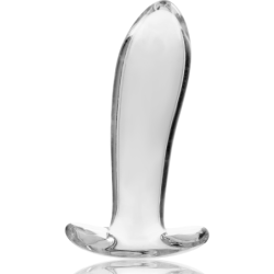 NEBULA SERIES BY IBIZA - MODELO 5 TAPÓN ANAL DE VIDRIO DE BOROSILICATO TRANSPARENTE 12,5 CM -O- 3,5 CM