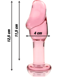 NEBULA SERIES BY IBIZA - MODELO 6 TAPÓN ANAL DE VIDRIO DE BOROSILICATO ROSA 12,5 CM -O- 4 CM