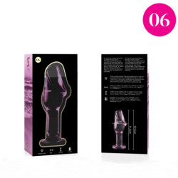 NEBULA SERIES BY IBIZA - MODELO 6 TAPÓN ANAL DE VIDRIO DE BOROSILICATO ROSA 12,5 CM -O- 4 CM
