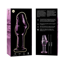 NEBULA SERIES BY IBIZA - MODELO 6 TAPÓN ANAL DE VIDRIO DE BOROSILICATO ROSA 12,5 CM -O- 4 CM