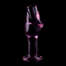 NEBULA SERIES BY IBIZA - MODELO 6 TAPÓN ANAL DE VIDRIO DE BOROSILICATO ROSA 12,5 CM -O- 4 CM