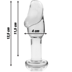 NEBULA SERIES BY IBIZA - MODELO 6 TAPÓN ANAL DE VIDRIO DE BOROSILICATO TRANSPARENTE 12,5 CM -O- 4 CM