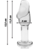 NEBULA SERIES BY IBIZA - MODELO 6 TAPÓN ANAL DE VIDRIO DE BOROSILICATO TRANSPARENTE 12,5 CM -O- 4 CM