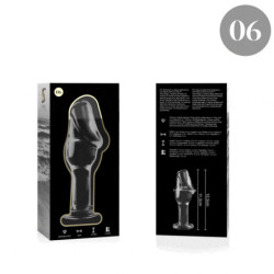 NEBULA SERIES BY IBIZA - MODELO 6 TAPÓN ANAL DE VIDRIO DE BOROSILICATO TRANSPARENTE 12,5 CM -O- 4 CM