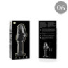 NEBULA SERIES BY IBIZA - MODELO 6 TAPÓN ANAL DE VIDRIO DE BOROSILICATO TRANSPARENTE 12,5 CM -O- 4 CM