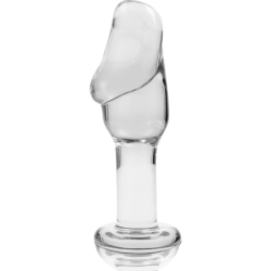 NEBULA SERIES BY IBIZA - MODELO 6 TAPÓN ANAL DE VIDRIO DE BOROSILICATO TRANSPARENTE 12,5 CM -O- 4 CM