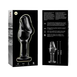SERIE NEBULA DE IBIZA - MODELO 6 TAPÓN ANAL DE VIDRIO DE BOROSILICATO TRANSPARENTE 12,5 CM -O- 4 CM